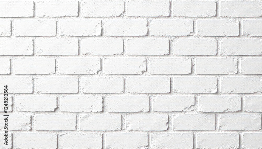 Fototapeta premium Immaculately white brick wall, ideal for clean design, modern, macro