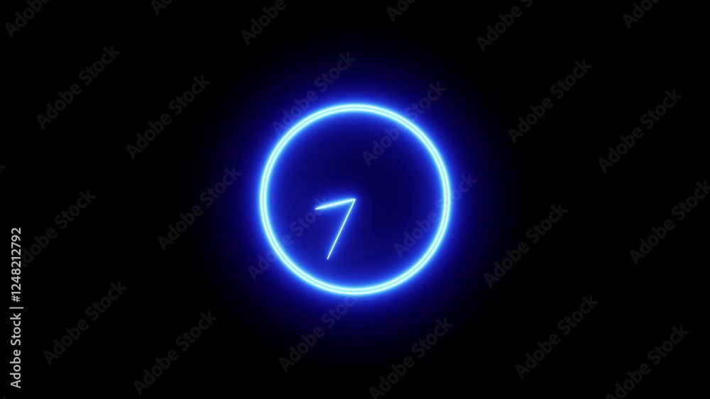 glowing clock animation with Neon light glowing clock animation with Neon light