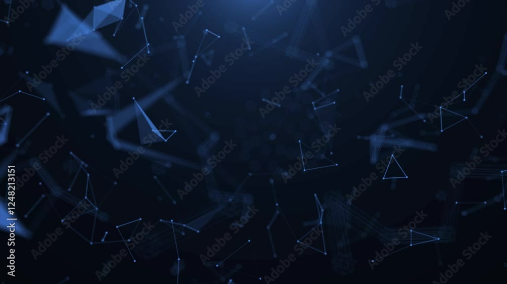 Futuristic plexus visualization with interconnected nodes and lines forming a geometric web against a gradient background, symbolizing digital connectivity