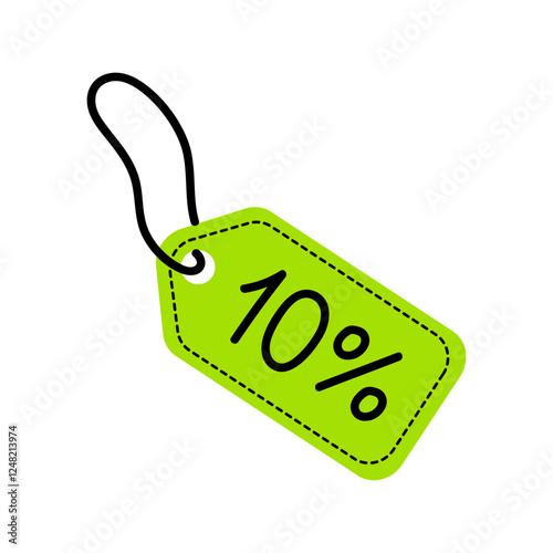 Attractive Sale Discount Tag Featuring a Special Offer of 10 Percent Off for Customers