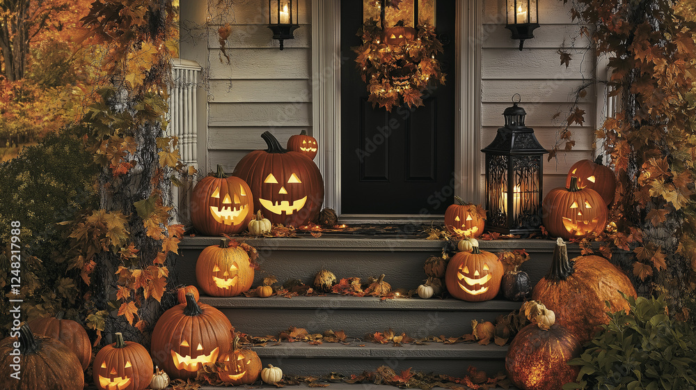 Obraz premium halloween pumpkin and pumpkins