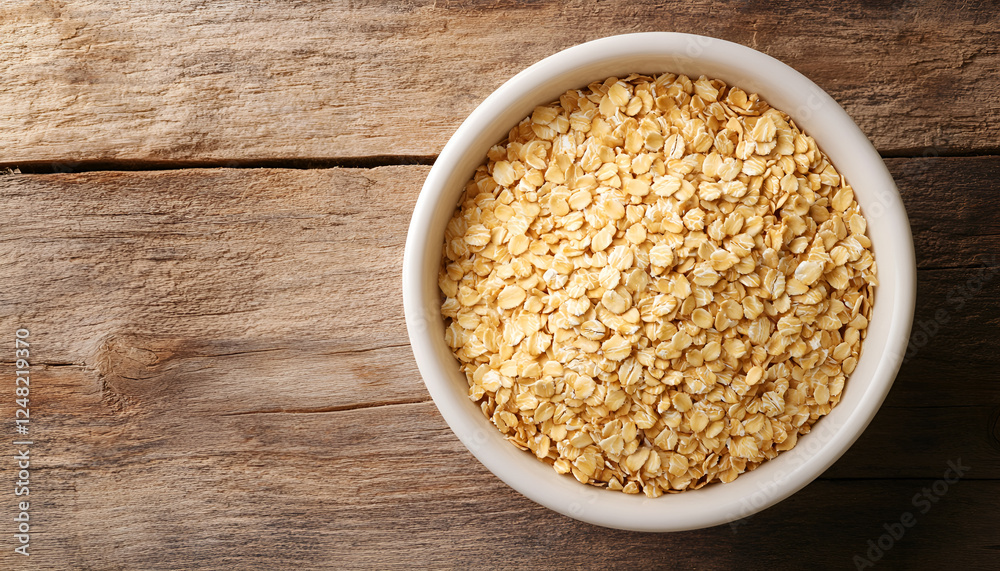 Oatmeal porridge in white bowl, close up view Oatmeal porridge in white bowl, close up view