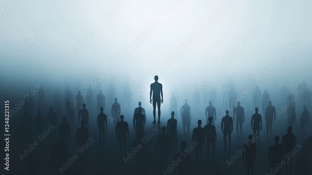 Colorful silhouette pf person standing in monochrome crowd of different people,surreal unique and different concept,loneliness in society,shadow,freedom,Love,be yourself,Stand out from the crowd. Colorful silhouette pf person standing in monochrome crowd of different people,surreal unique and different concept,loneliness in society,shadow,freedom,Love,be yourself,Stand out from the crowd.