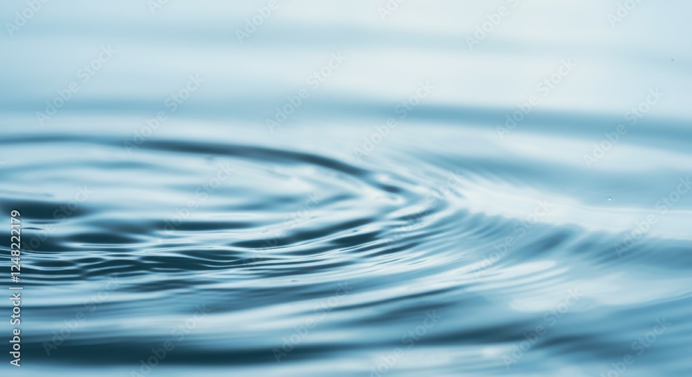 Close-up of gentle ripples on calm blue water surface illuminated by soft light Close-up of gentle ripples on calm blue water surface illuminated by soft light
