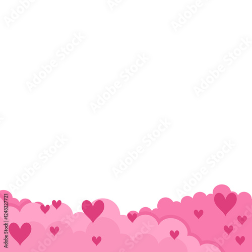 Valentine Cloud Border With Heart Decoration