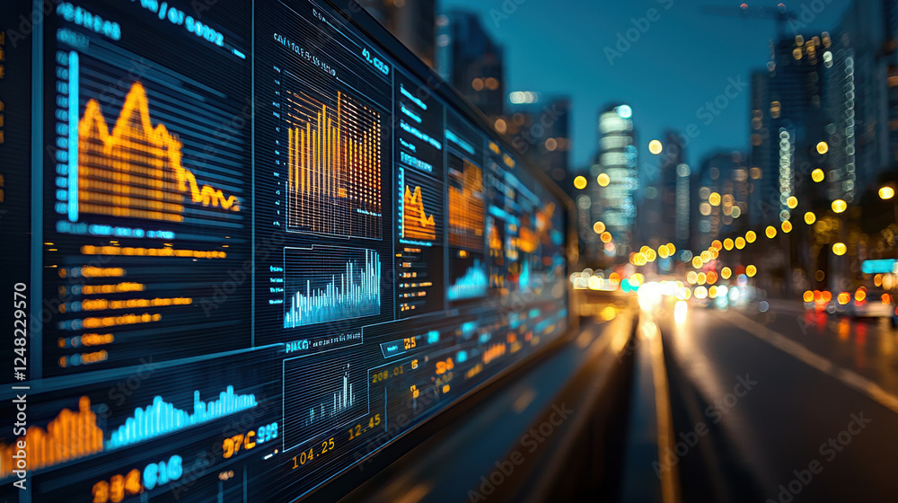 High tech supply chain dashboard displaying live data and analytics