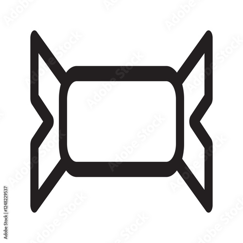 Stylized candy icon with swirls on the wrapper, representing joy, sweetness, and fun surprises.