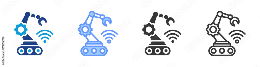 Industry 40 icon set multiple style collection
