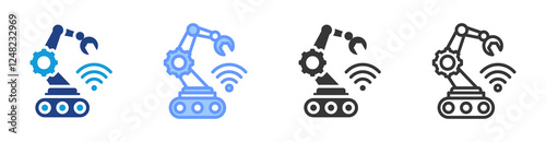 Industry 40 icon set multiple style collection