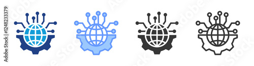 Digital Transformation icon set multiple style collection