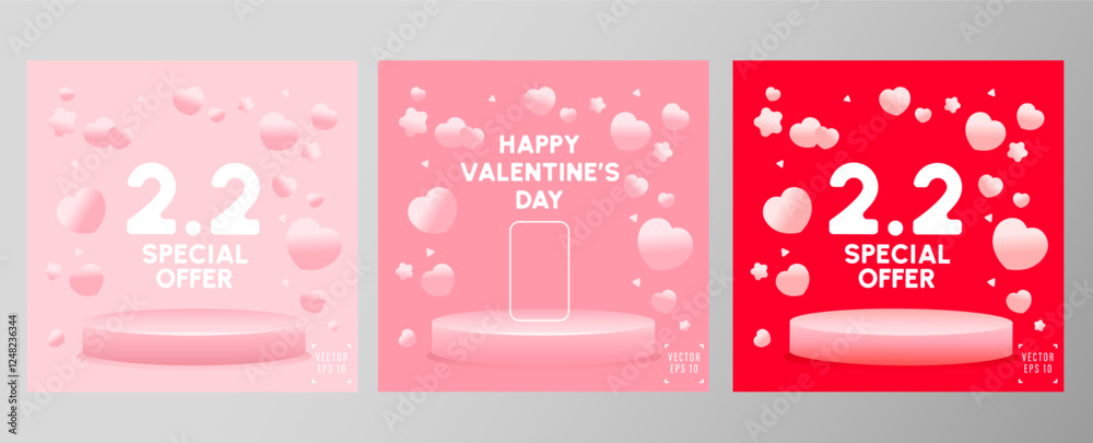 valentine's day background, heart graphic for social media, card, backdrop, template