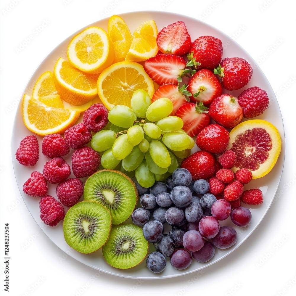 Obraz premium A vibrant mix of fresh, ripe berries and fruits makes a healthy and sweet dessert