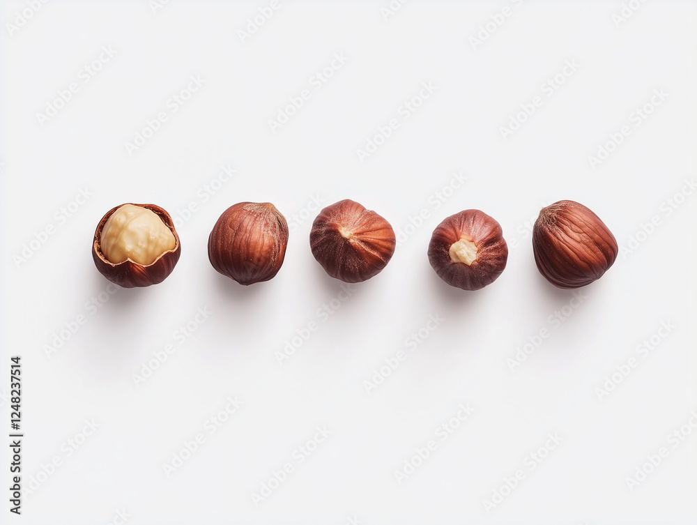 Obraz premium Hazelnuts isolated on white background