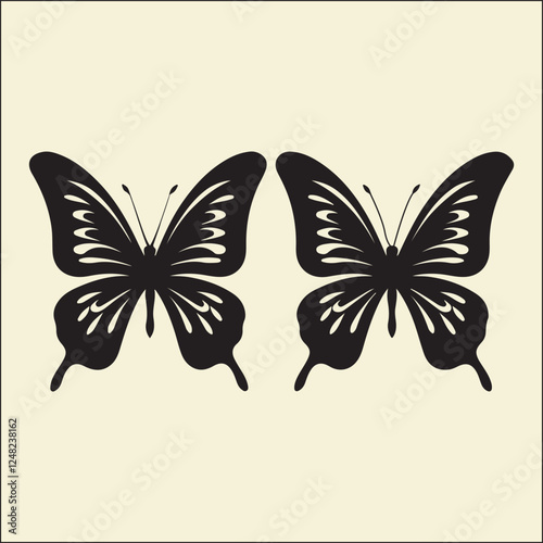 Butterfly Pair Silhouette, Butterflies, Love