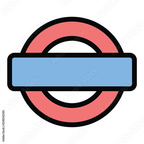 Underground Icon Subsurface Structure in Flat Line Color Style