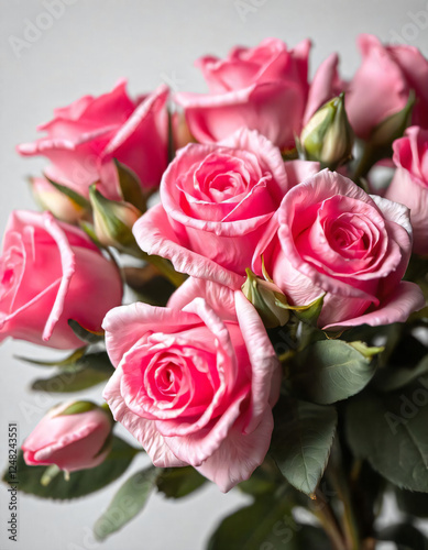 bouquet of pink roses,Pink roses on white background Banner HD Valentine's Day Lovers, Dating, Love, Romance, Flowers, Floral