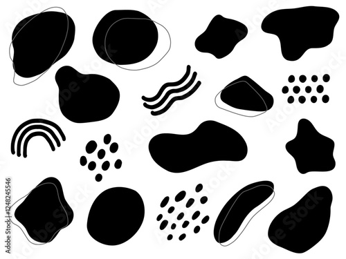 Photos Illustration of monochrome organic shapes