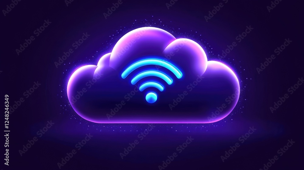 Fototapeta premium Cloud connectivity visualization wireless technology digital art abstract environment futuristic viewpoint