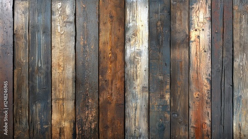 Rustic Weathered Wooden Planks Texture: Vintage Brown Aged Wood Background for Design Projects photo