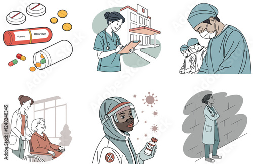 Doctor's Bundle of Medicine: A Comprehensive Patient Care Collection Illustrations