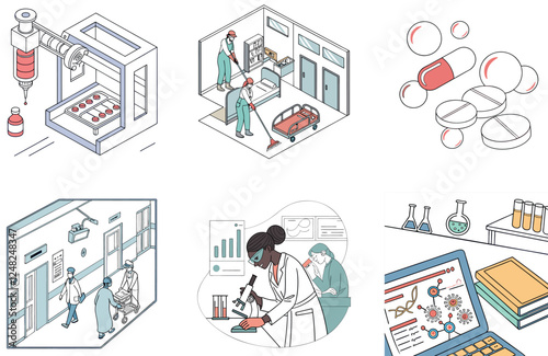 Powerful Medicine Bundle: Lab Microscope Collection Illustrations