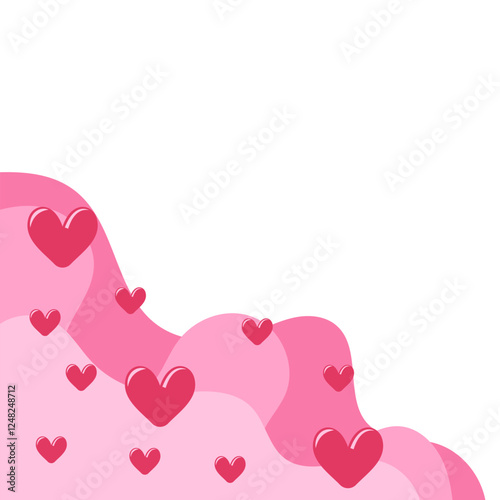 Valentine Wavy Border With Heart Decoration