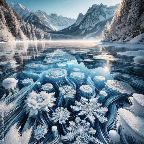 AI image - a stunning natural phenomenon with ice