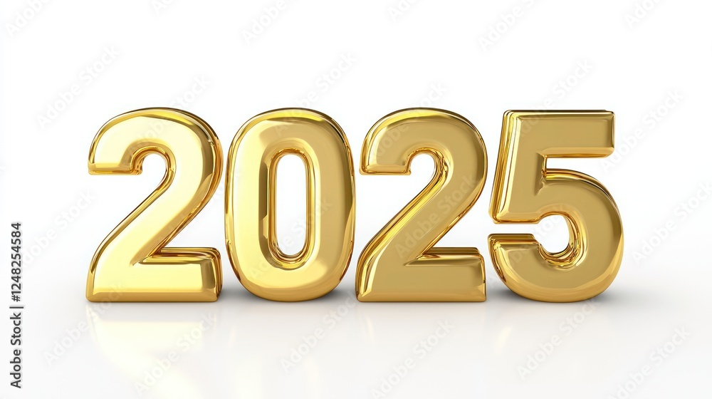 Shiny Golden 2025 Numbers Symbolizing New Year Celebration Shiny Golden 2025 Numbers Symbolizing New Year Celebration