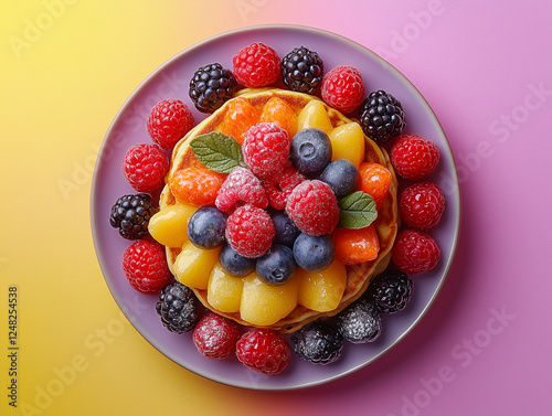 Dessert with berries food photography photo