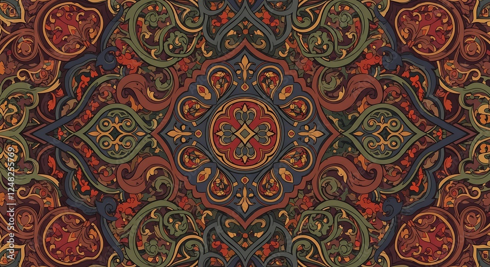 Intricate Ornate Pattern Design in Autumnal Hues Intricate Ornate Pattern Design in Autumnal Hues