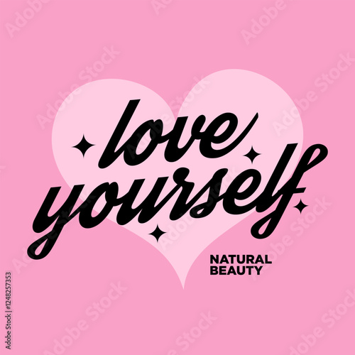 Typography love yourself illustration template design