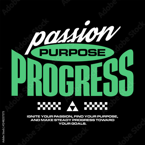 Typography progress illustration template design