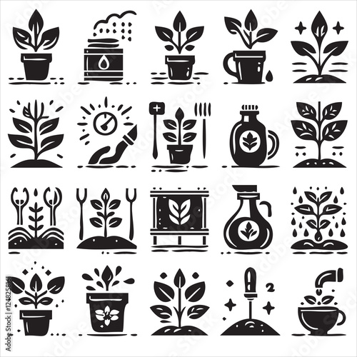 vector set of plant icons