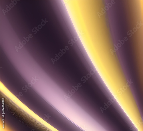 Violet and yellow art of abstract illusion of spiral with geometric shapes of pink and violet lines.Radial motion blur background.Long time exposure.Concept of cyber highway,hyperspace.generative ai