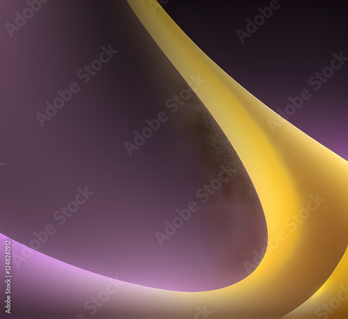 Violet and yellow art of abstract illusion of spiral with geometric shapes of pink and violet lines.Radial motion blur background.Long time exposure.Concept of cyber highway,hyperspace.generative ai