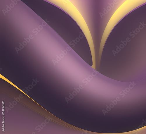 Violet and yellow art of abstract illusion of spiral with geometric shapes of pink and violet lines.Radial motion blur background.Long time exposure.Concept of cyber highway,hyperspace.generative ai