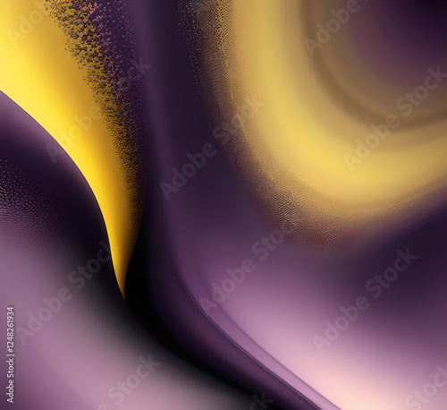 Violet and yellow art of abstract illusion of spiral with geometric shapes of pink and violet lines.Radial motion blur background.Long time exposure.Concept of cyber highway,hyperspace.generative ai