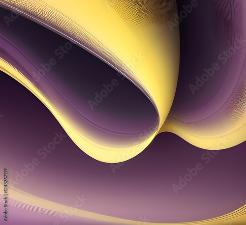 Violet and yellow art of abstract illusion of spiral with geometric shapes of pink and violet lines.Radial motion blur background.Long time exposure.Concept of cyber highway,hyperspace.generative ai