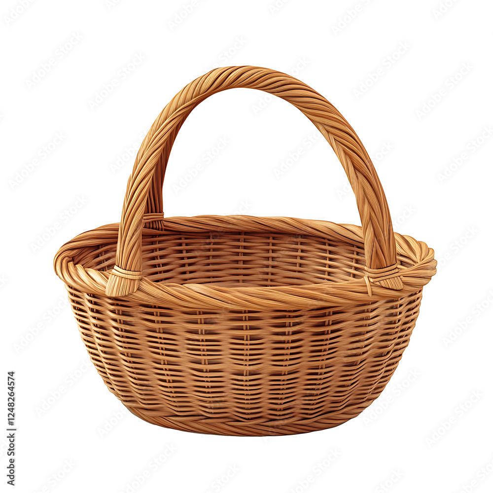 Obraz premium wicker basket isolated on white background