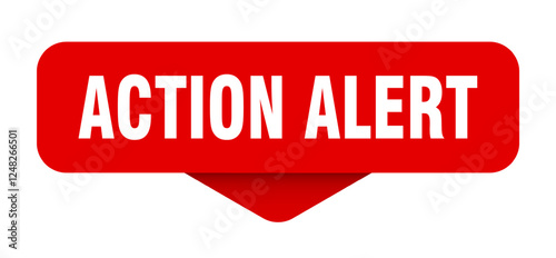 action alert sticker. action alert sign on transparent background
