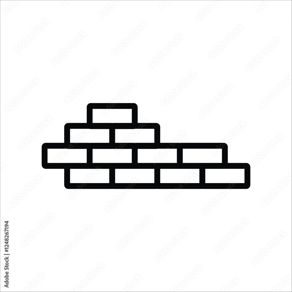 bricks vector icon line sign bricks vector icon line sign