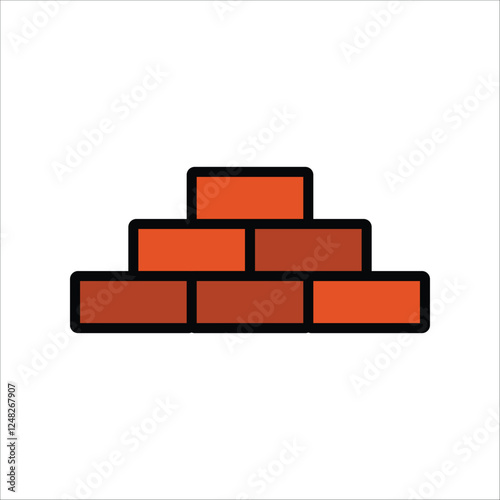 bricks vector icon line sign