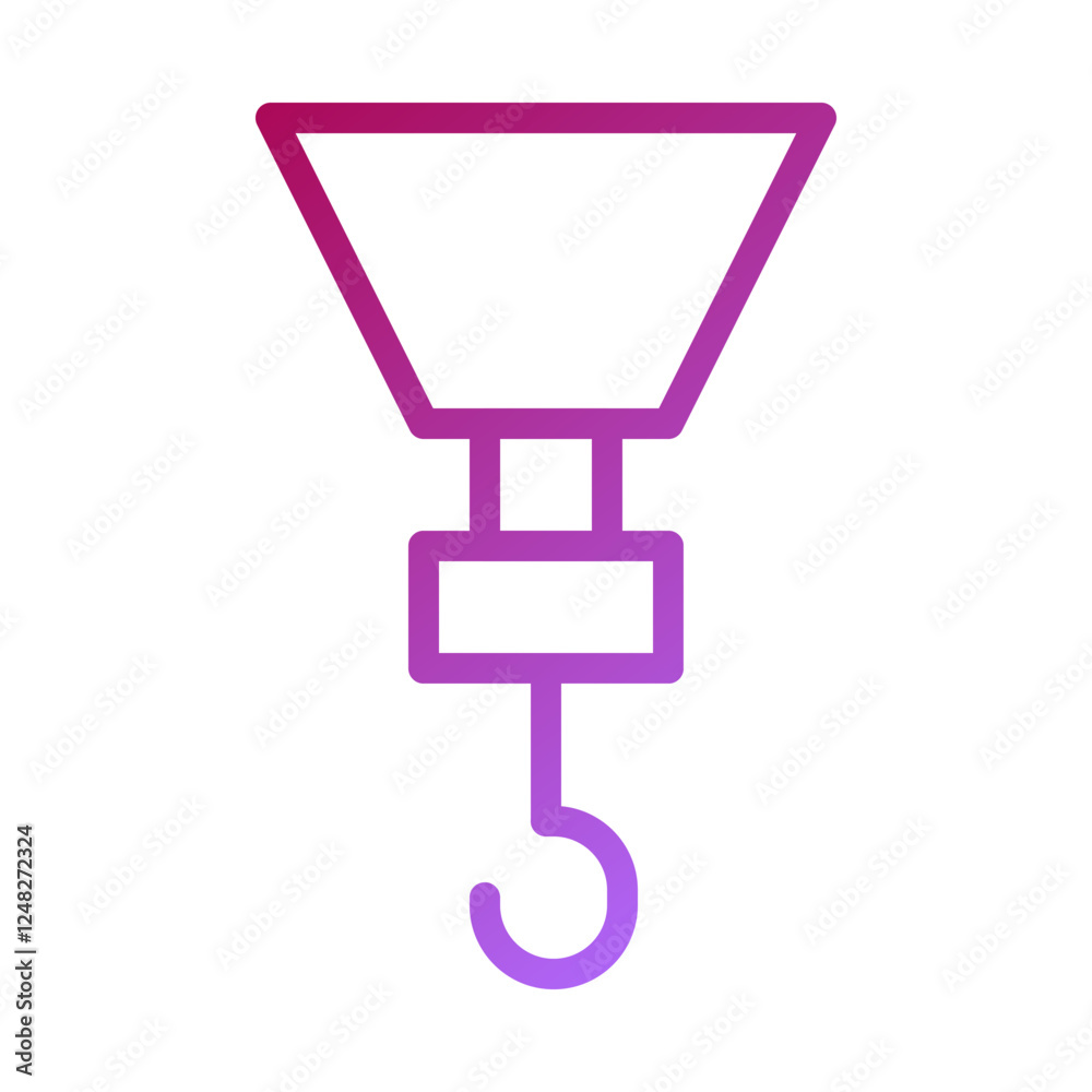 Gradient Crane Hook Icon for Construction Work