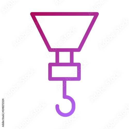 Gradient Crane Hook Icon for Construction Work