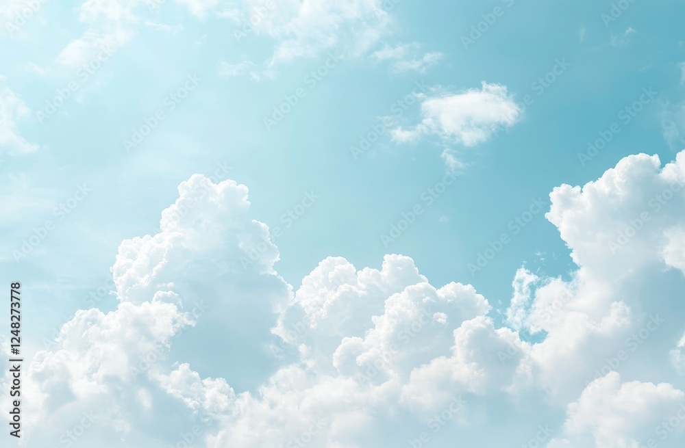 Sunny sky, fluffy clouds, daytime, background texture, design Sunny sky, fluffy clouds, daytime, background texture, design