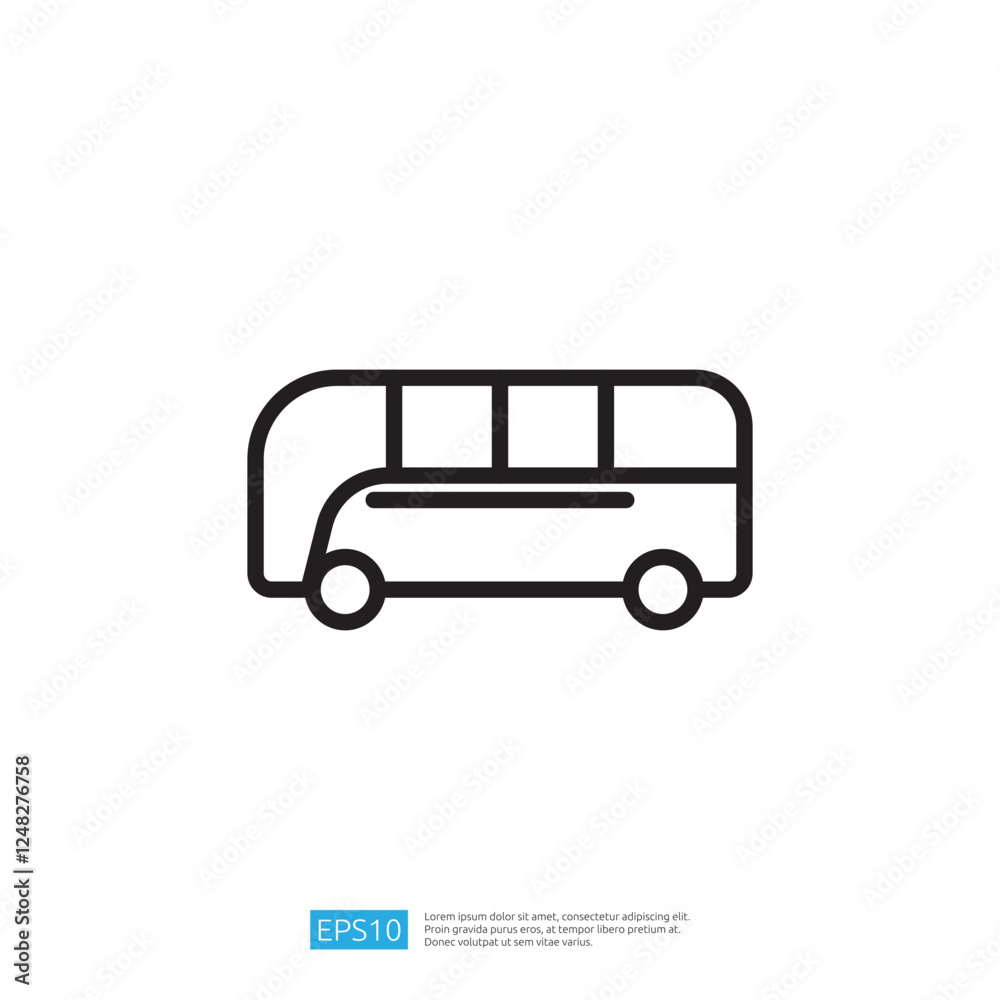 Travel Line Icon of a Simplistic Bus Representing Public Transport and Urban Mobility Solutions in an Accessible Design for Modern Commuter Lifestyle Travel Line Icon of a Simplistic Bus Representing Public Transport and Urban Mobility Solutions in an Accessible Design for Modern Commuter Lifestyle