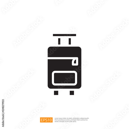 Minimalist Travel Vacation Icon Representing Luggage Suitcase with Handle Symbolizing Adventure and Journey to Exciting Destinations in Contemporary Design