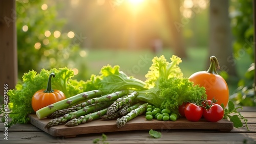 Ortaggi e verdure di primavera, concetto di dieta ed alimentazione sana e vegetariana