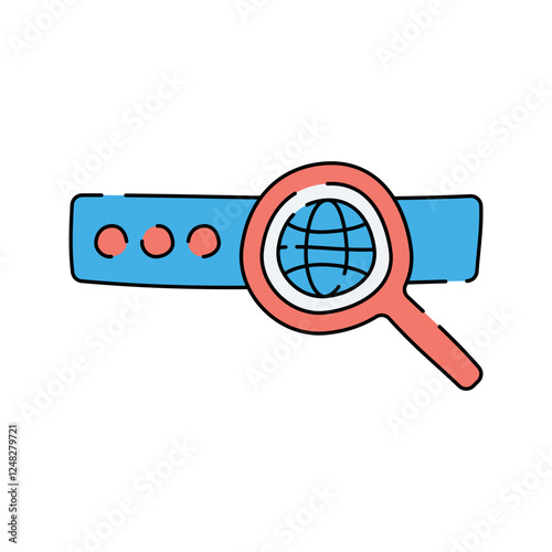 Search Bar with Magnifying Glass, A search bar with a magnifying glass, symbolizing web search or SEO.