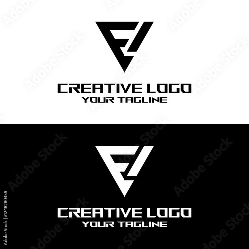creative letter logo ev design vector